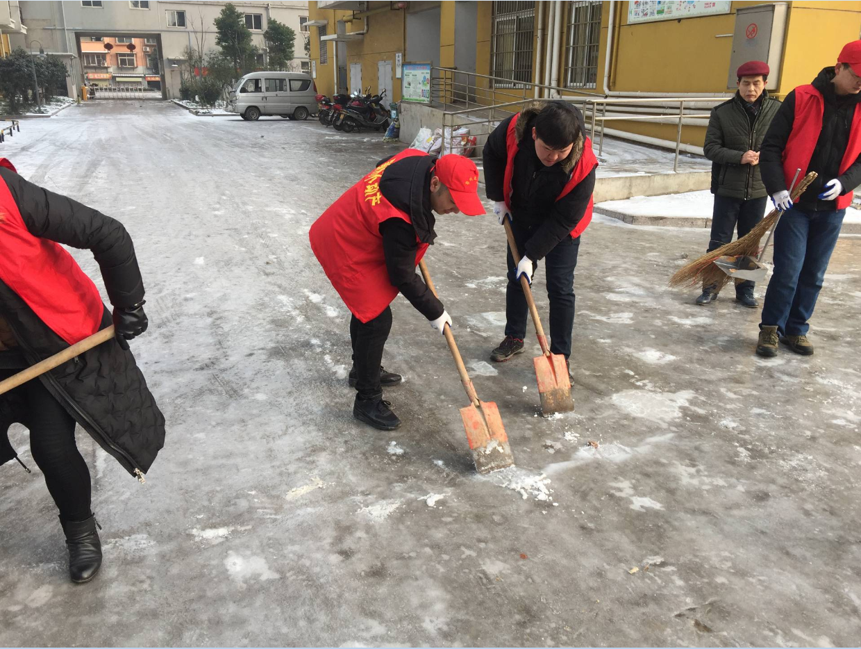 志愿进社区 铲雪暖人心